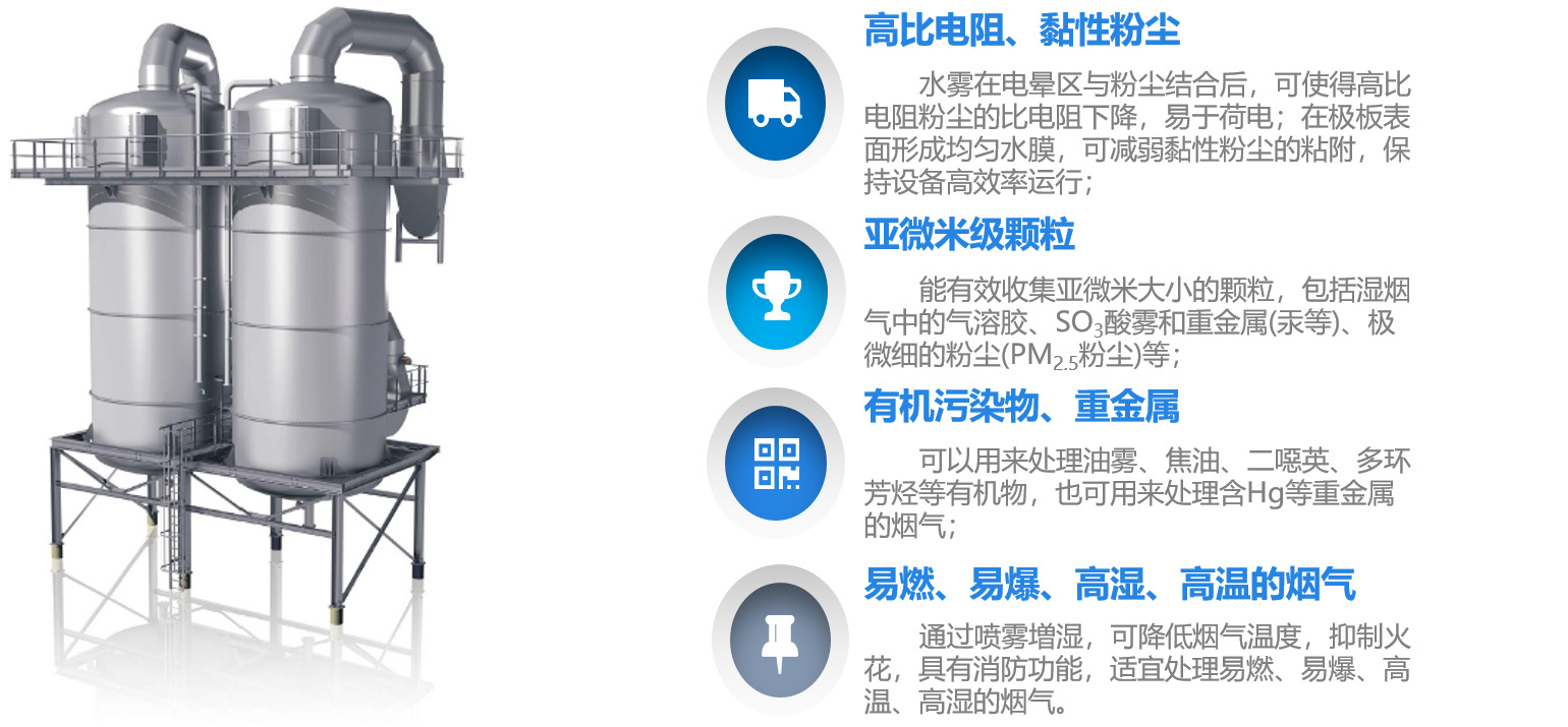 热销湿式除尘器 水淋工业粉尘除尘设备 热锻造湿式静电除尘机示例图5